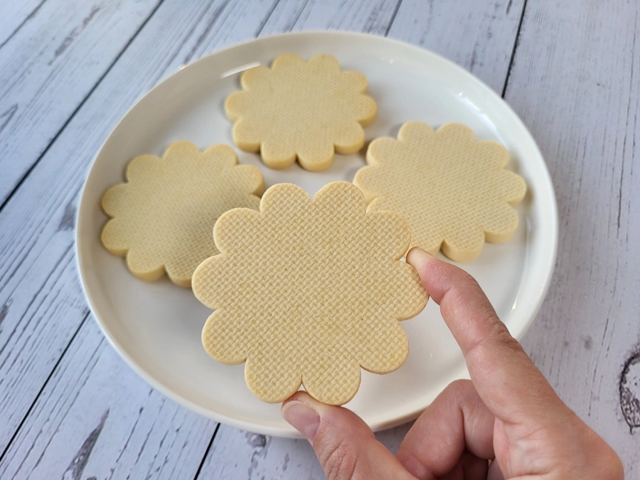 Properly baked sugar cookies with light golden edges