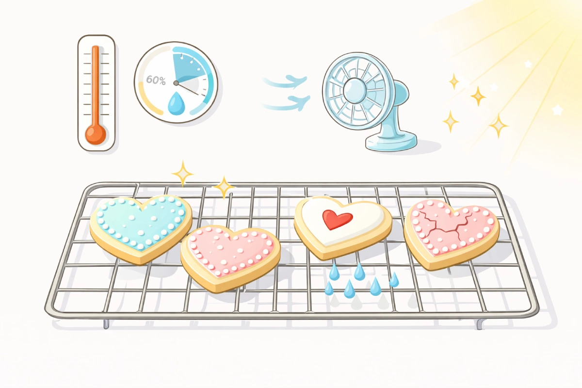 Drying royal icing guide