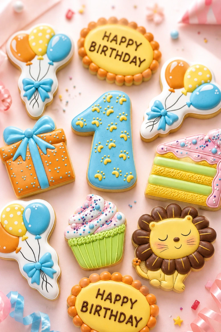 Birthday cookie decorating ideas with royal icing